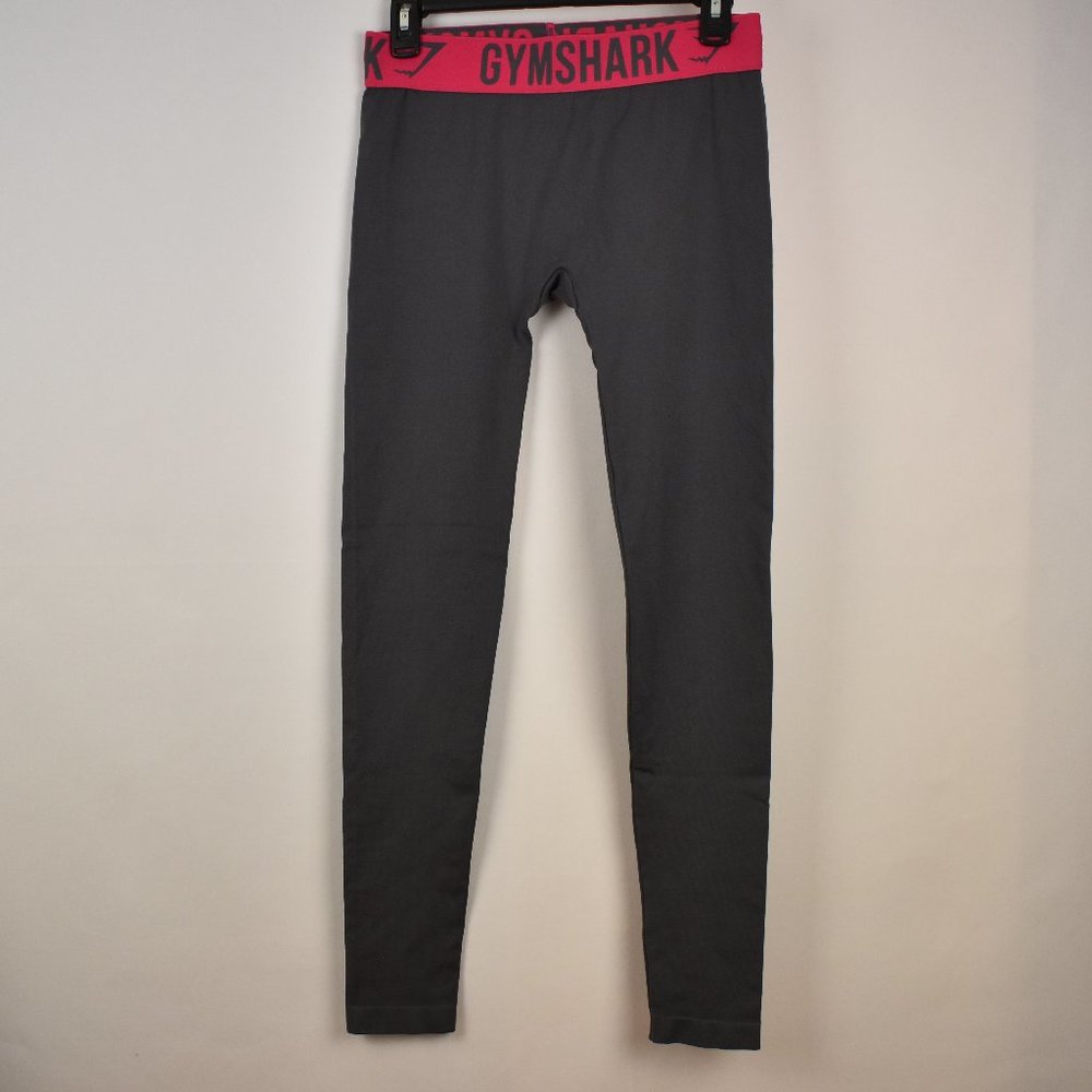 Gymshark Grey and Hot Pink Full Length Seamless Fit Workout Leggings Size Medium